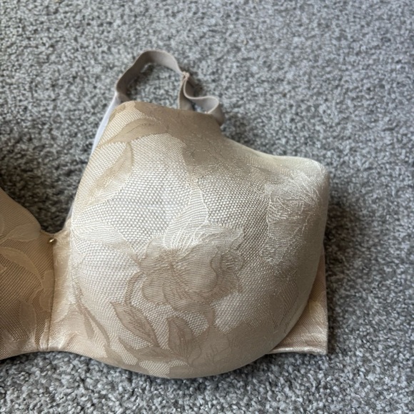 Cacique Tan Floral Lace Lightly Line Balconette Bra Adjustable Straps 42F - Picture 3 of 14